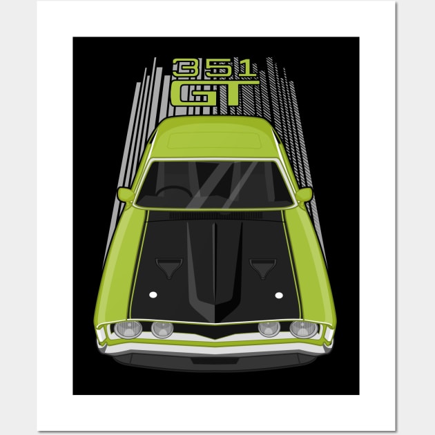 Ford Falcon XA GT 351 - Lime Green and Black Wall Art by V8social